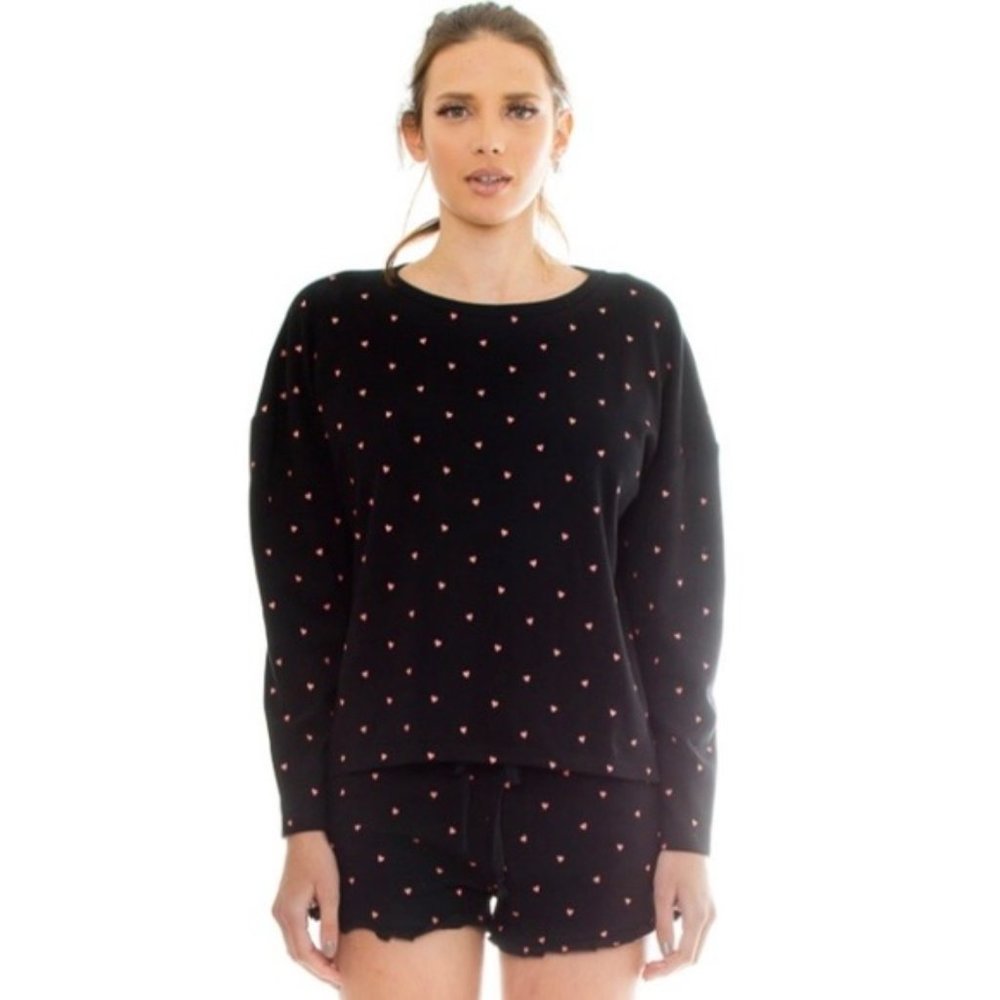 Plush Apparel black heart pajamas